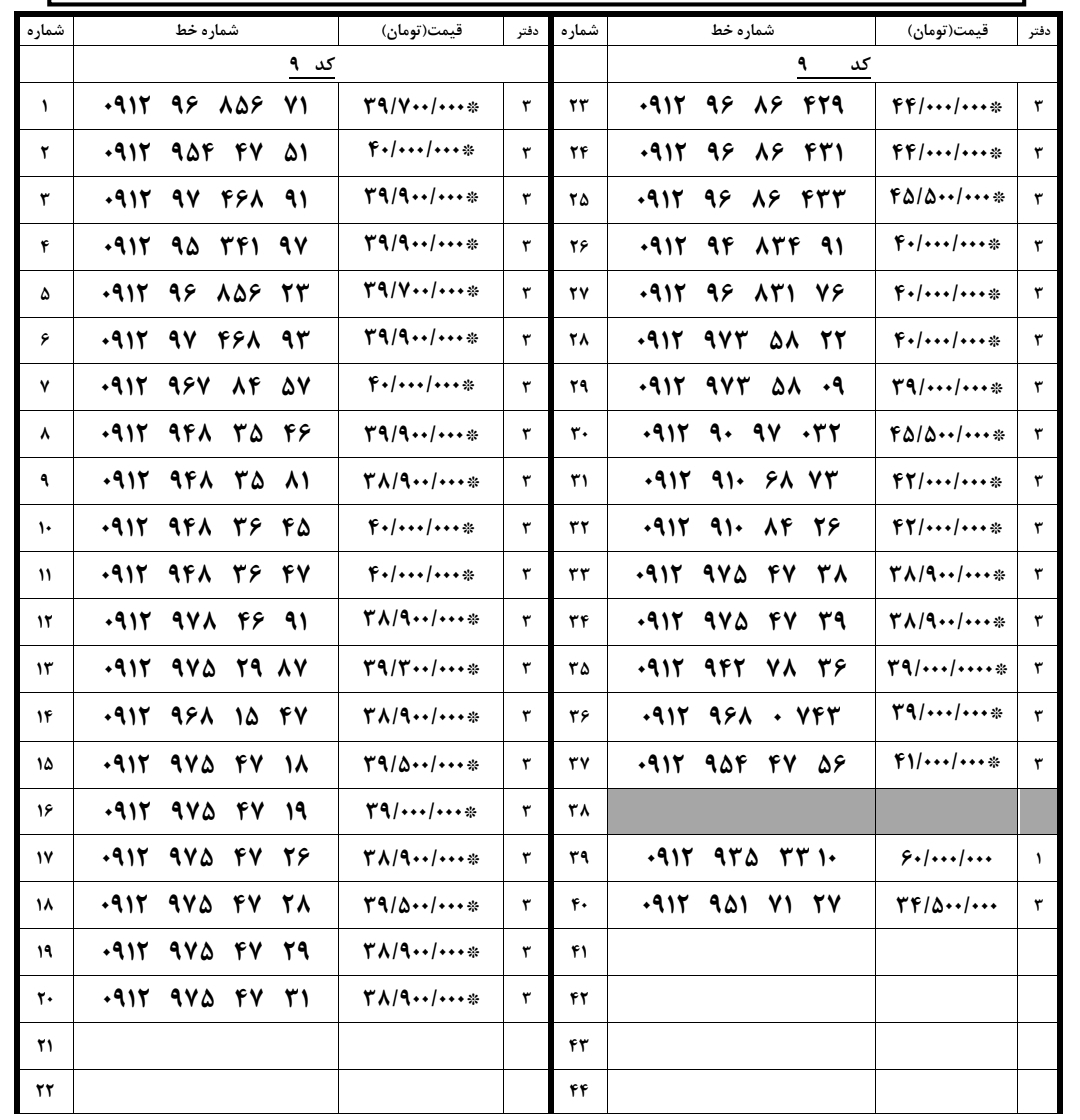 0912 کد 9